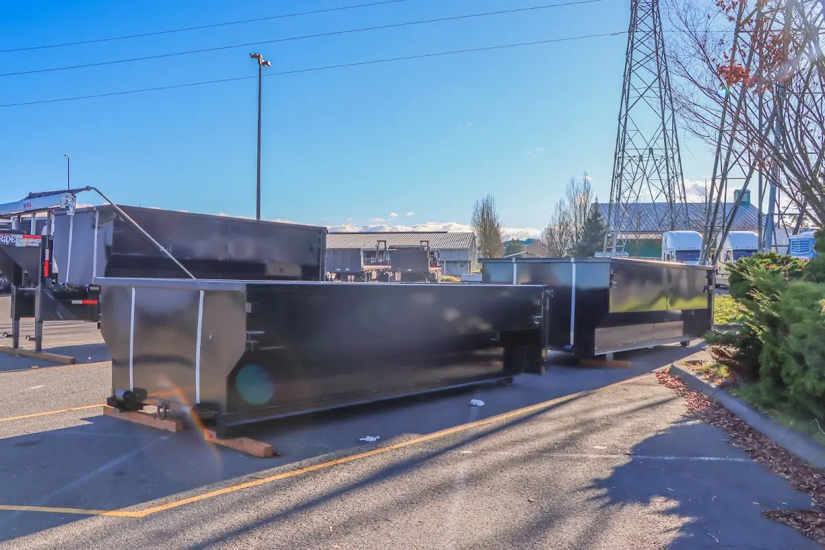 Roll-off dumpster ready for waste disposal at job site for 40 Yard Dumpster Rental in Michigan City